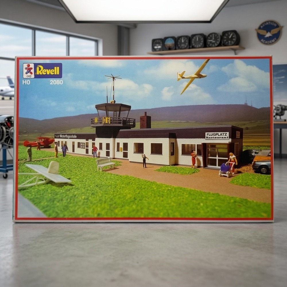 Revell HO 2080 "Tower und Flugschule" (Tower & Flying School) Model Kit Unbuilt